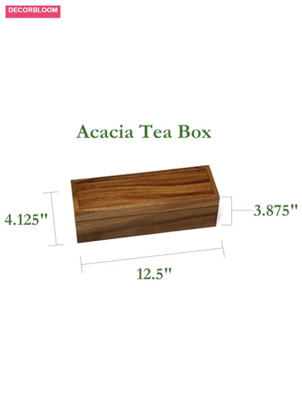 Acacia Wood Tea Storage Chest with 4 Sections